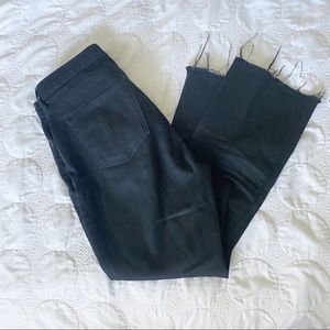 Everlane High Rise Straight Leg Jeans Black Raw Hem 29 Regular